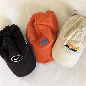 Vintage Kodak, Nike, and orange vintage dad caps
